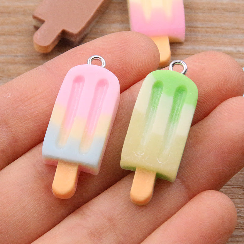 Pendentif bâtonnet glacé – Résine dégradée, idéal pour créations DIY