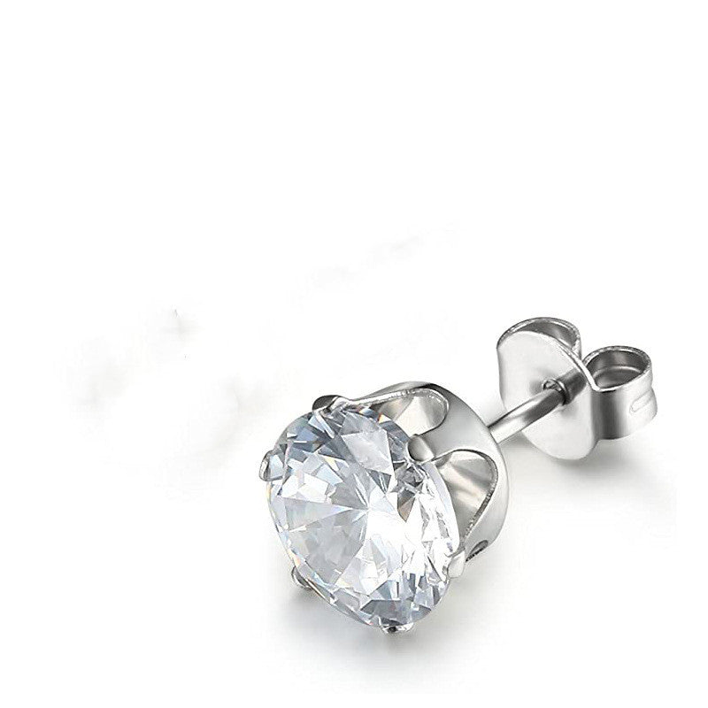 Boucles d’oreilles couronne – Zircon serti à six griffes, éclat royal