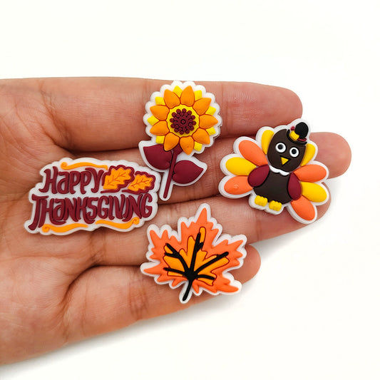 Clips déco chaussures – Motifs cartoon spécial Thanksgiving.