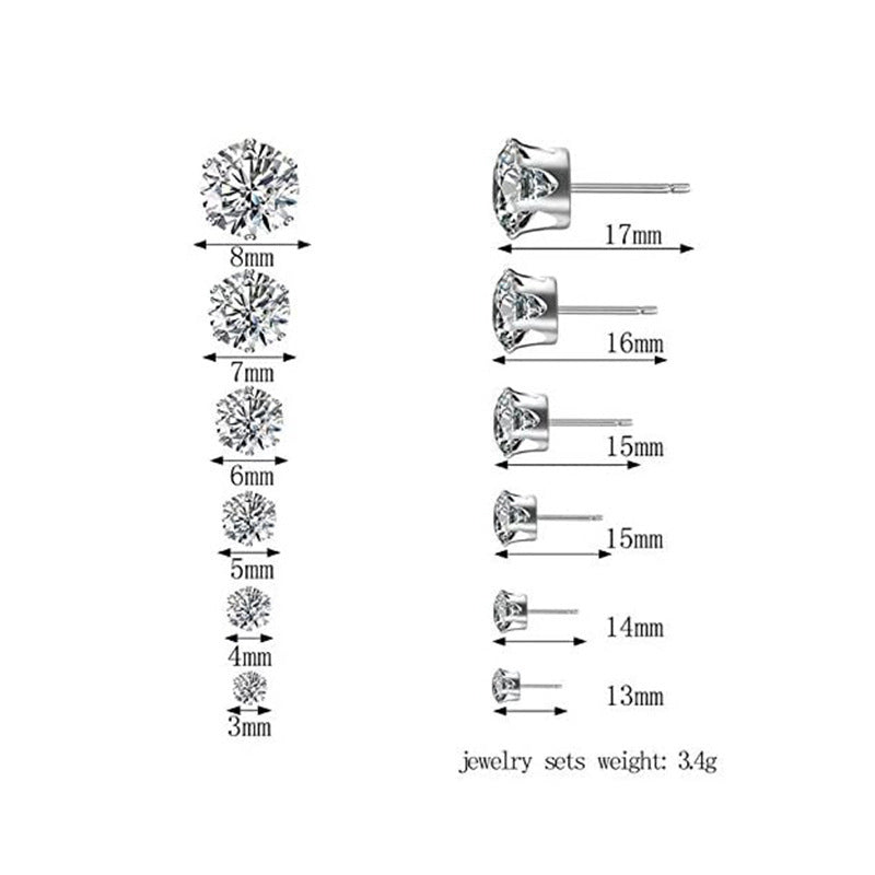 Boucles d’oreilles couronne – Zircon serti à six griffes, éclat royal