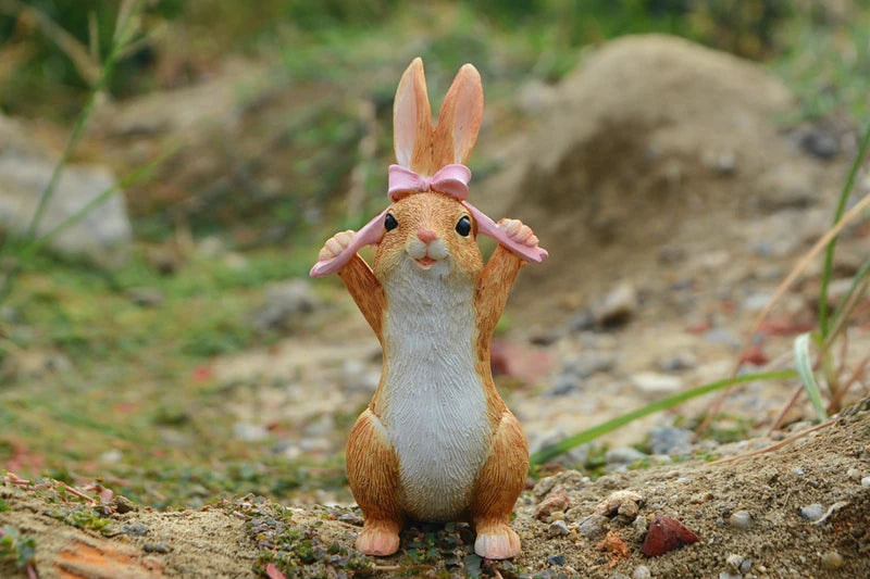 Décos de Pâques lapin – Figurines miniatures pour maison ou jardin féerique