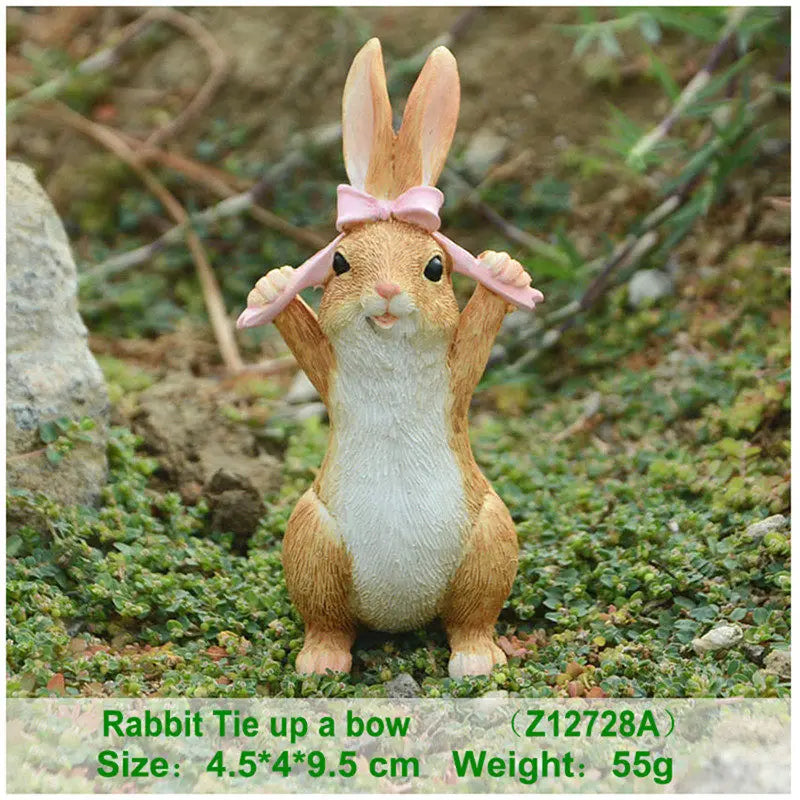 Décos de Pâques lapin – Figurines miniatures pour maison ou jardin féerique
