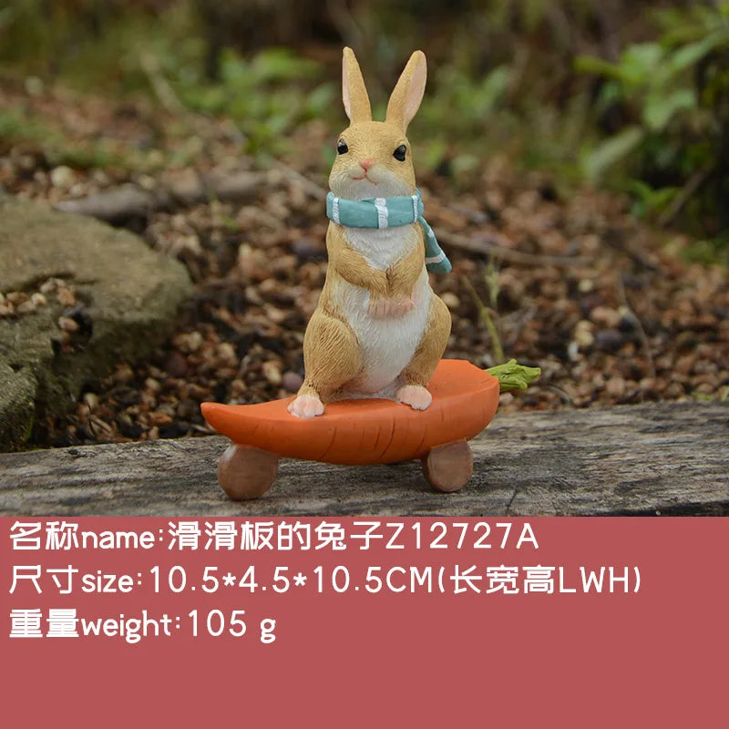 Décos de Pâques lapin – Figurines miniatures pour maison ou jardin féerique