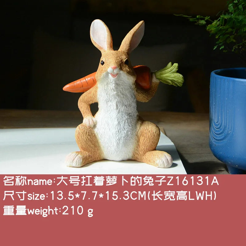 Décos de Pâques lapin – Figurines miniatures pour maison ou jardin féerique
