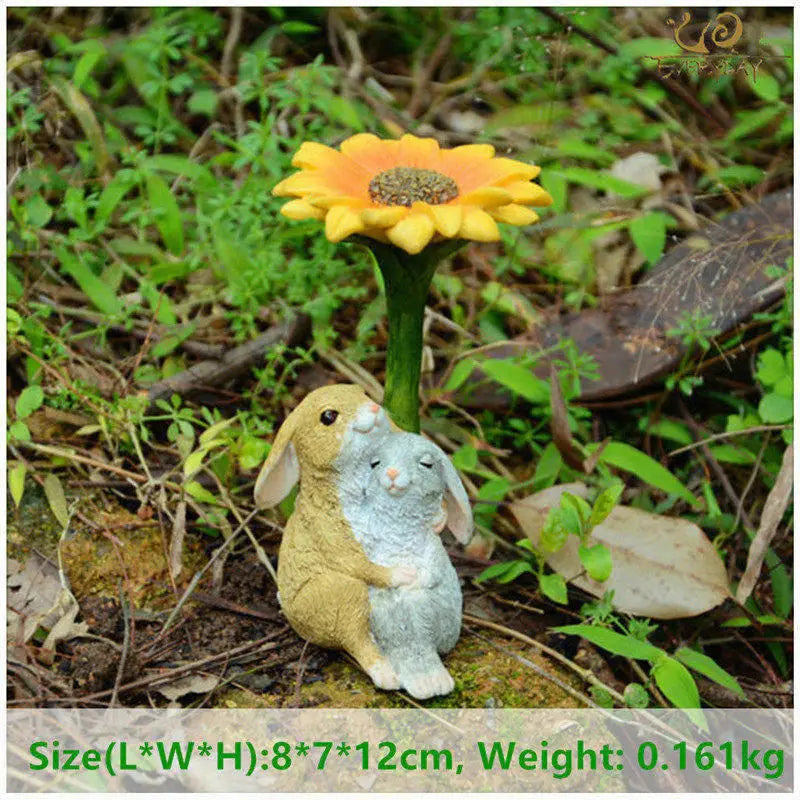 Décos de Pâques lapin – Figurines miniatures pour maison ou jardin féerique
