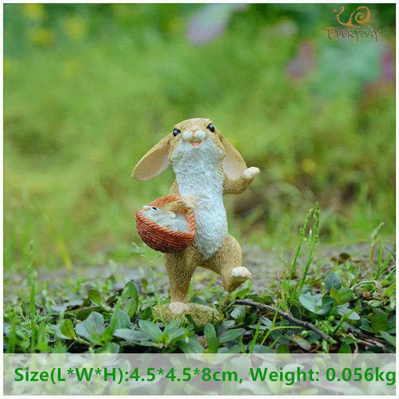 Décos de Pâques lapin – Figurines miniatures pour maison ou jardin féerique