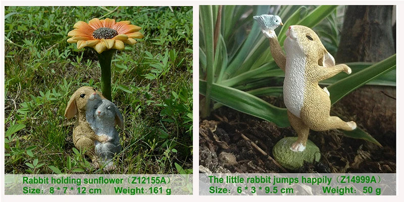 Décos de Pâques lapin – Figurines miniatures pour maison ou jardin féerique