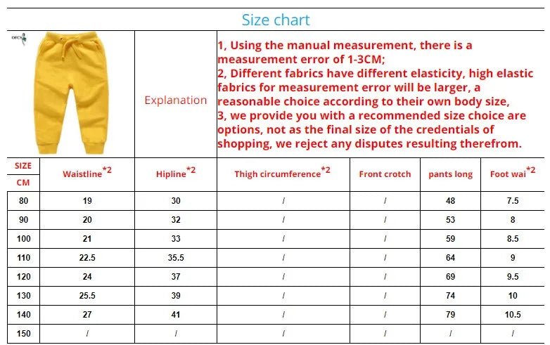 New Retail Sale Cotton Pants For 2-10 Years Old Solid Boys Girls Casual Sport Pants Jogging Enfant Garcon Kids Children Trousers