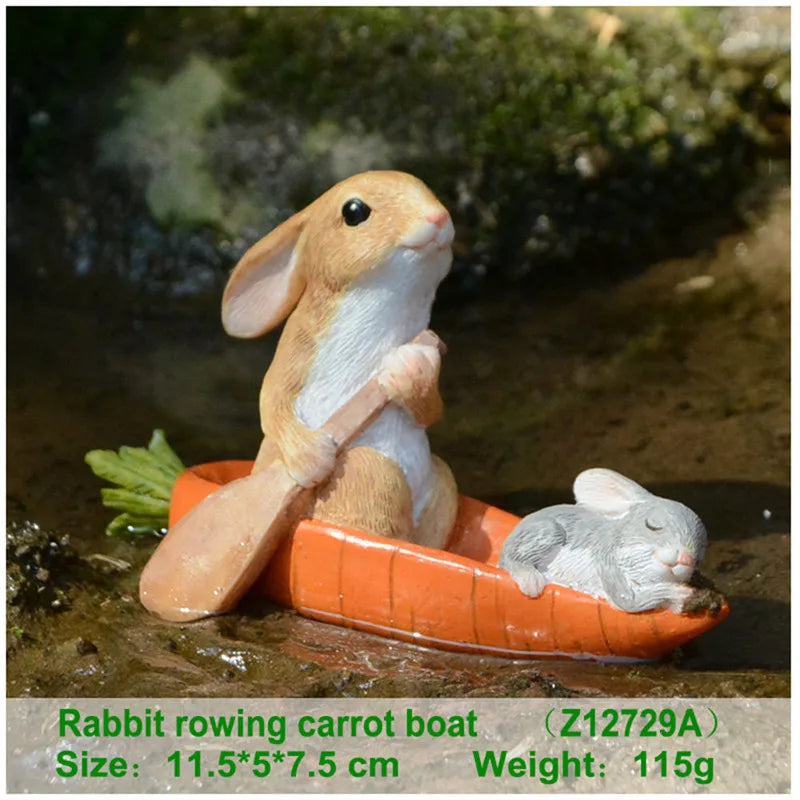 Décos de Pâques lapin – Figurines miniatures pour maison ou jardin féerique