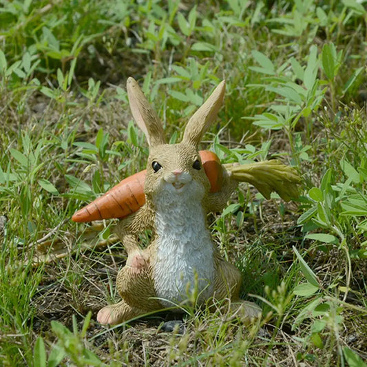 Décos de Pâques lapin – Figurines miniatures pour maison ou jardin féerique