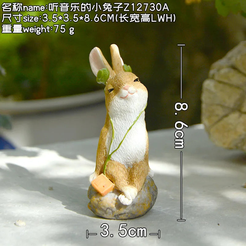 Décos de Pâques lapin – Figurines miniatures pour maison ou jardin féerique