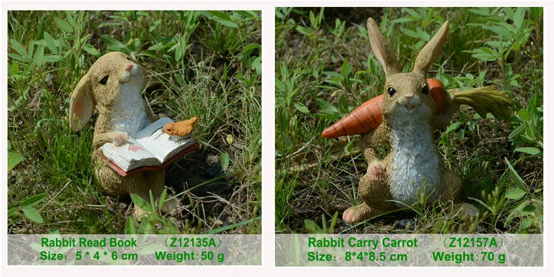 Décos de Pâques lapin – Figurines miniatures pour maison ou jardin féerique