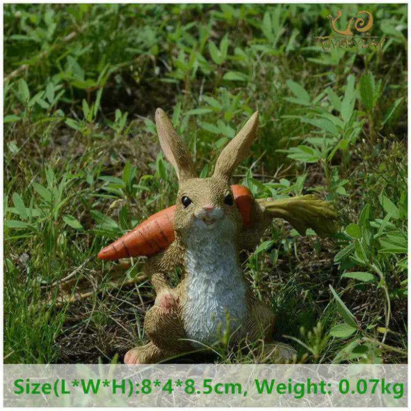 Décos de Pâques lapin – Figurines miniatures pour maison ou jardin féerique