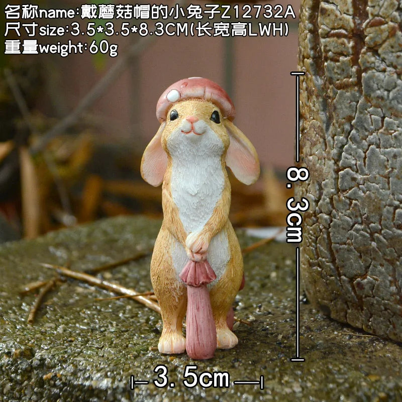 Décos de Pâques lapin – Figurines miniatures pour maison ou jardin féerique