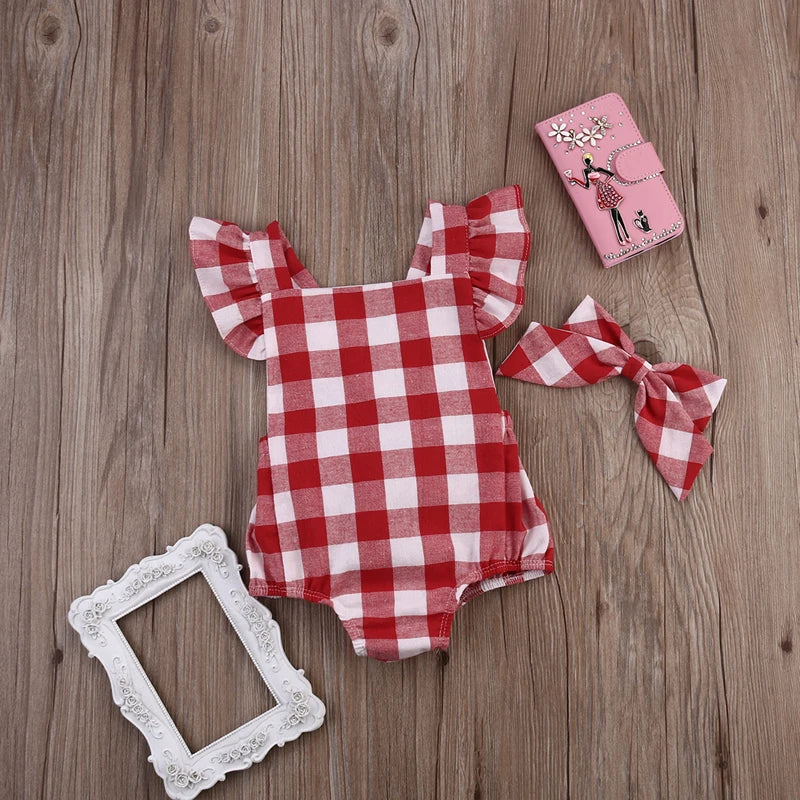 Combinaison bébé fille 2 pièces – Coton doux avec nœud élégant