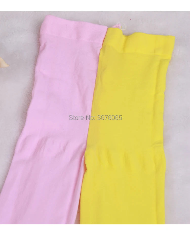 Girls candy color tights for baby kids cute velvet pantyhose contrast Combination color girl spring/autumn warm dance stockings