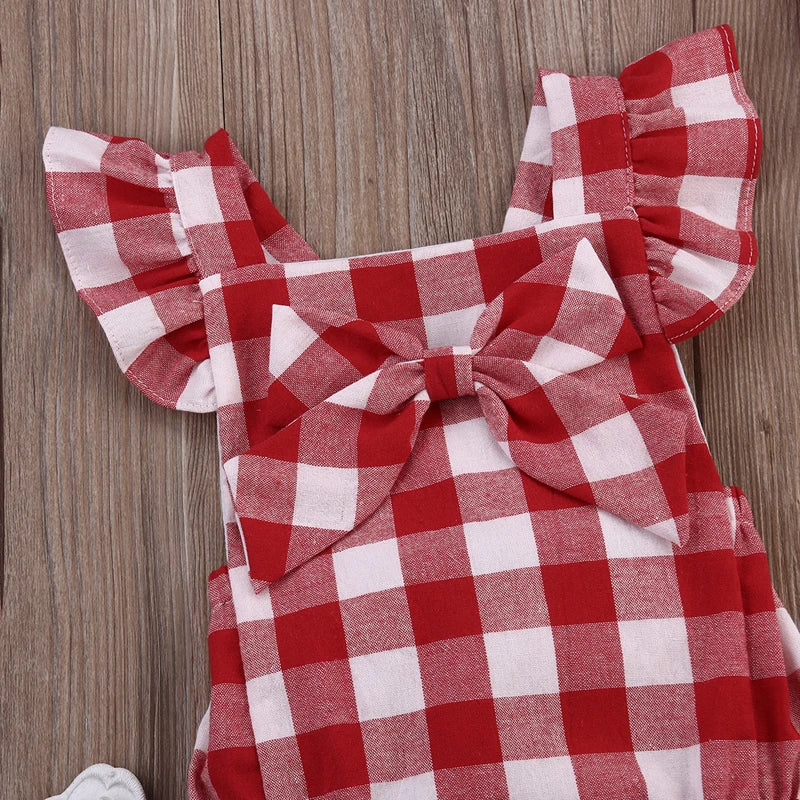 Combinaison bébé fille 2 pièces – Coton doux avec nœud élégant