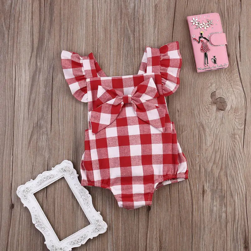 Combinaison bébé fille 2 pièces – Coton doux avec nœud élégant