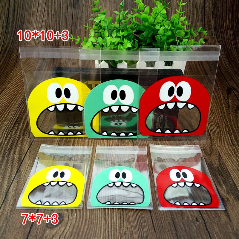 Sachets cadeaux monstres – 50/100 pcs, parfaits pour fêtes et anniversaires