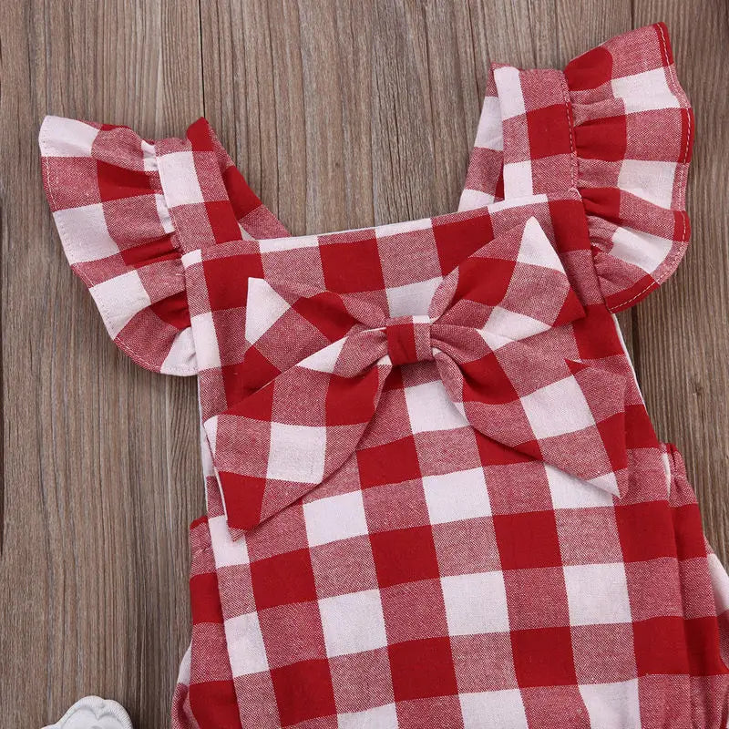 Combinaison bébé fille 2 pièces – Coton doux avec nœud élégant