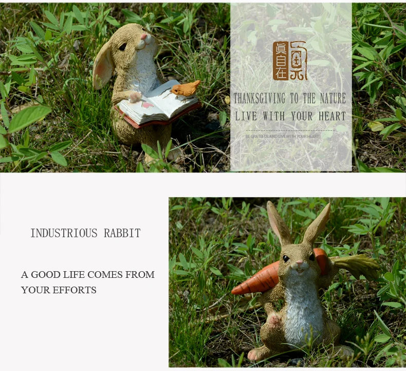 Décos de Pâques lapin – Figurines miniatures pour maison ou jardin féerique