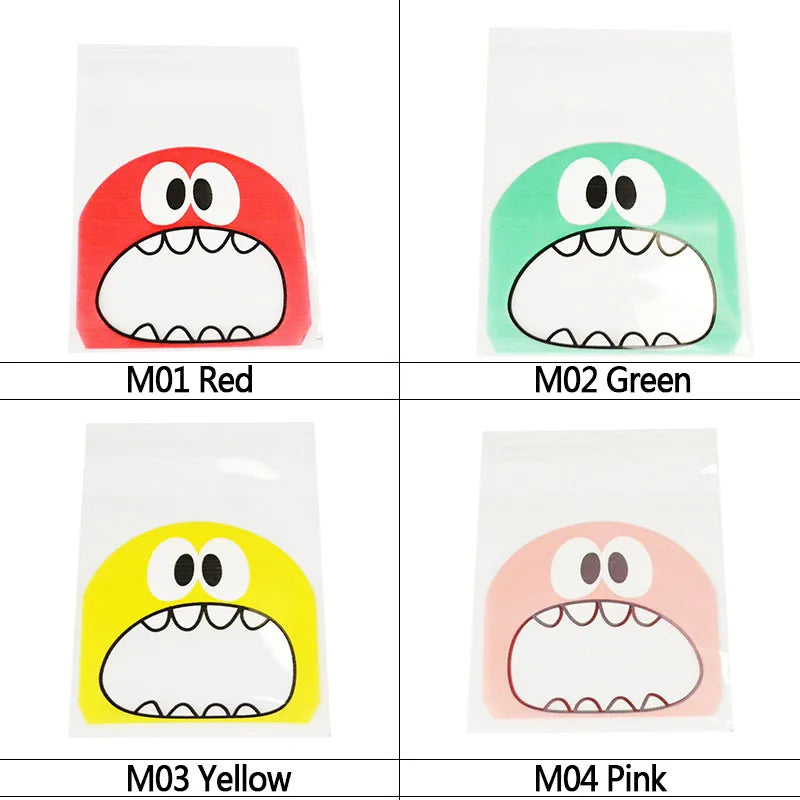 Sachets cadeaux monstres – 50/100 pcs, parfaits pour fêtes et anniversaires