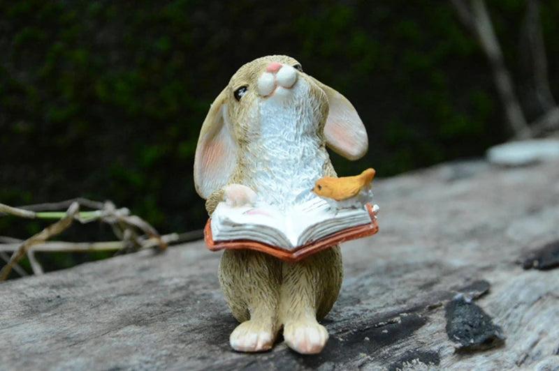 Décos de Pâques lapin – Figurines miniatures pour maison ou jardin féerique