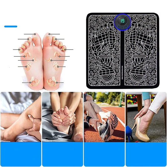 Tapis de massage pieds USB – 8 modes, 19 niveaux