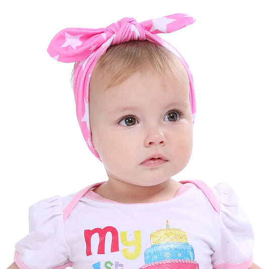 baby girl headband Infant hair accessory rabbit ear bow newborn Headwear Gift Toddlers bandage Ribbon Children Kid Printed Dot