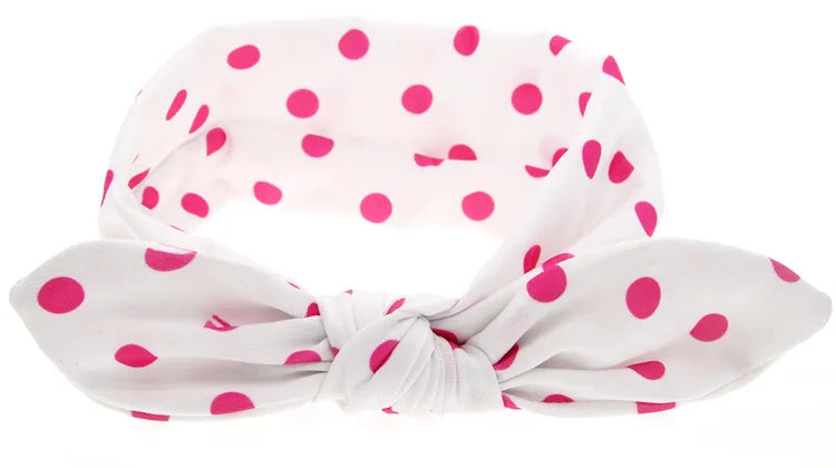 baby girl headband Infant hair accessory rabbit ear bow newborn Headwear Gift Toddlers bandage Ribbon Children Kid Printed Dot