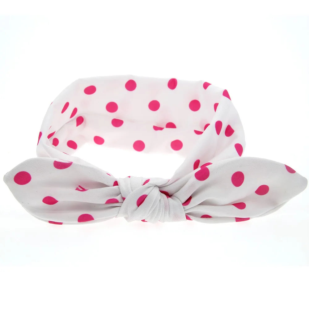 baby girl headband Infant hair accessory rabbit ear bow newborn Headwear Gift Toddlers bandage Ribbon Children Kid Printed Dot
