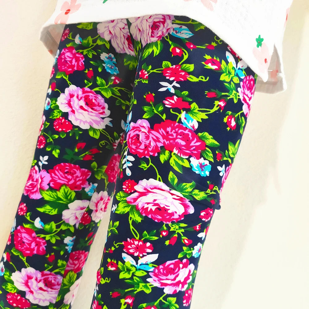 Pantalon skinny enfant – Style floral pour bouger avec légèreté