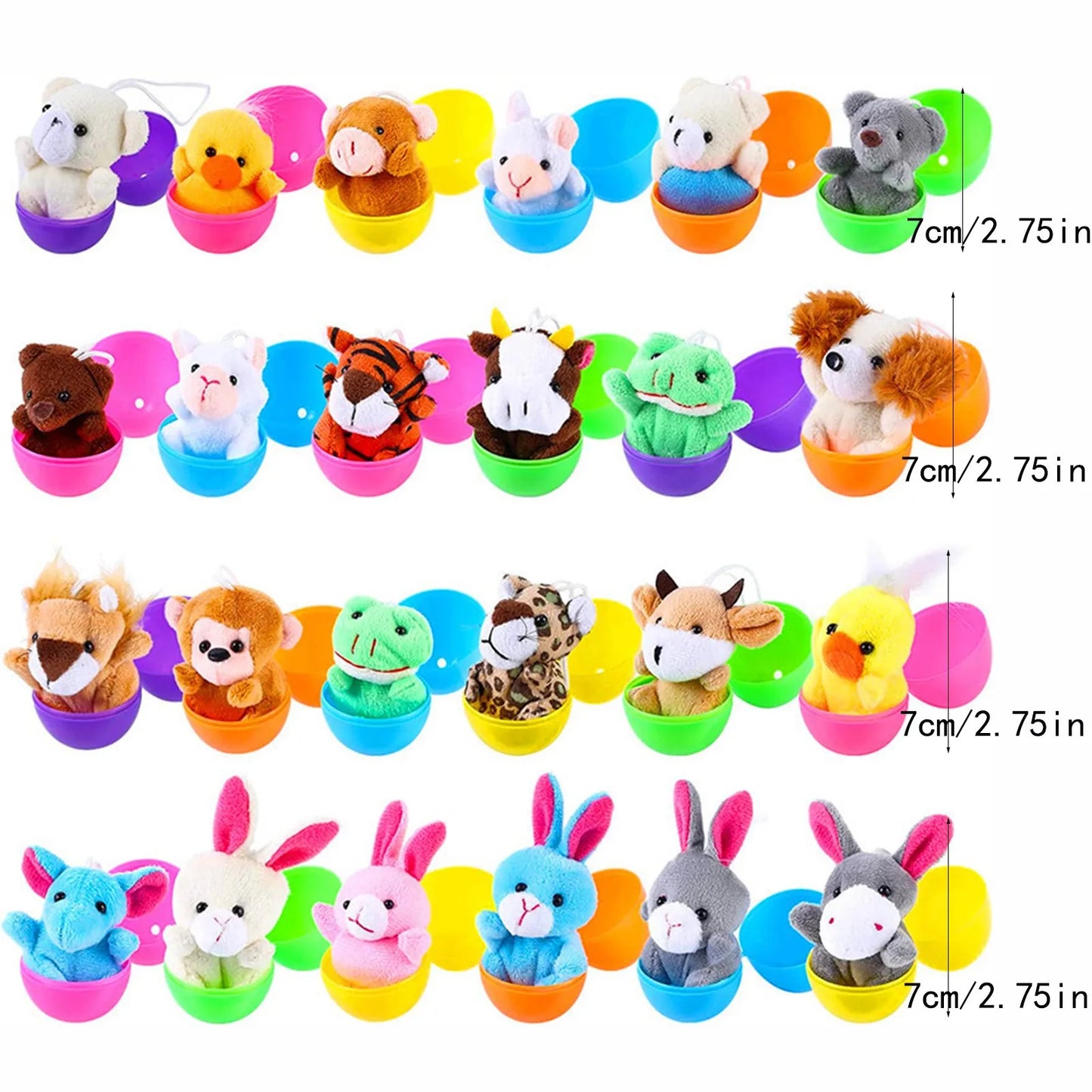 24 œufs de Pâques surprises – Avec peluches lapins, parfaits pour les enfants