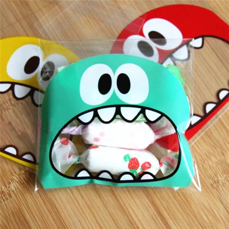 Sachets cadeaux monstres – 50/100 pcs, parfaits pour fêtes et anniversaires