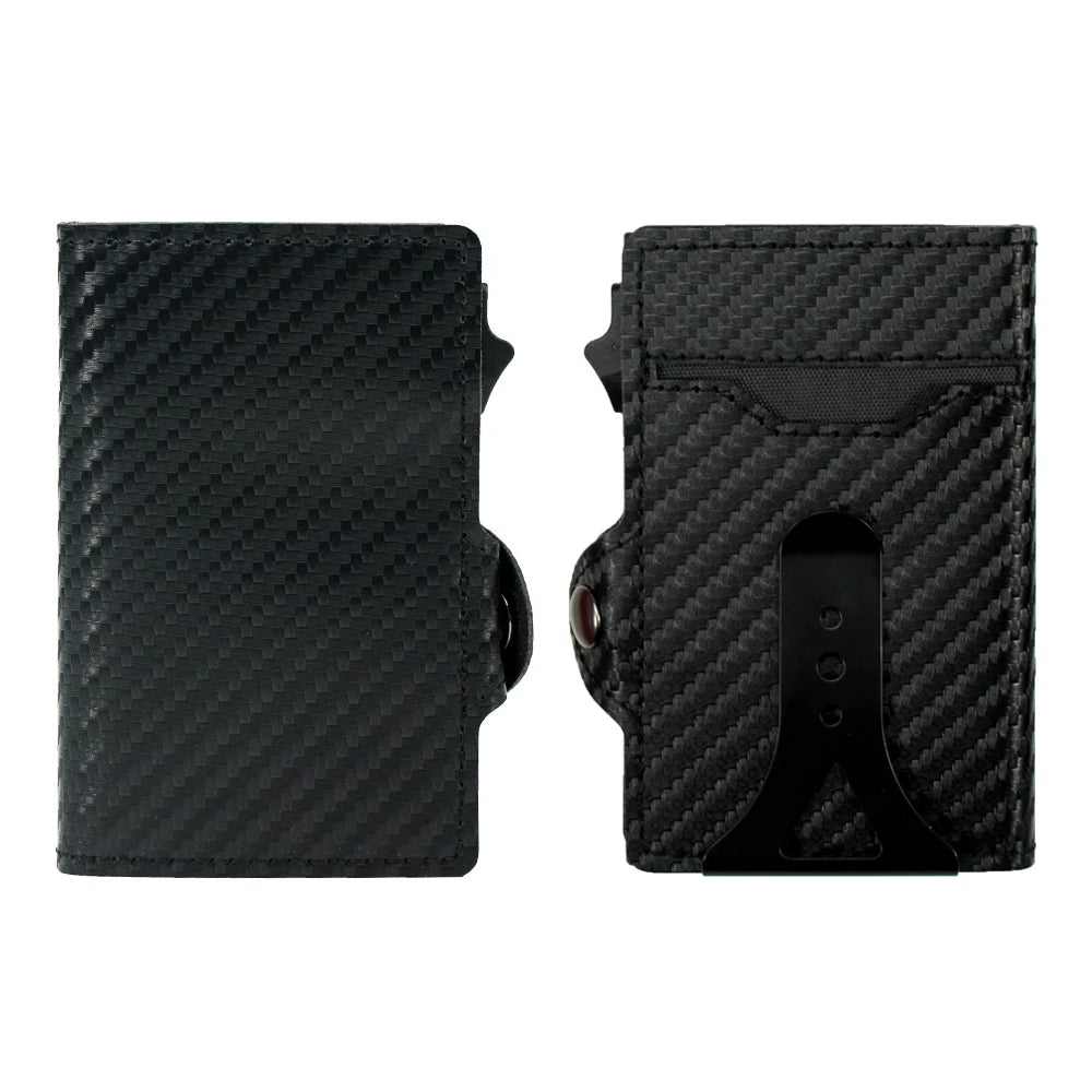 Porte-cartes cuir RFID avec clip billet