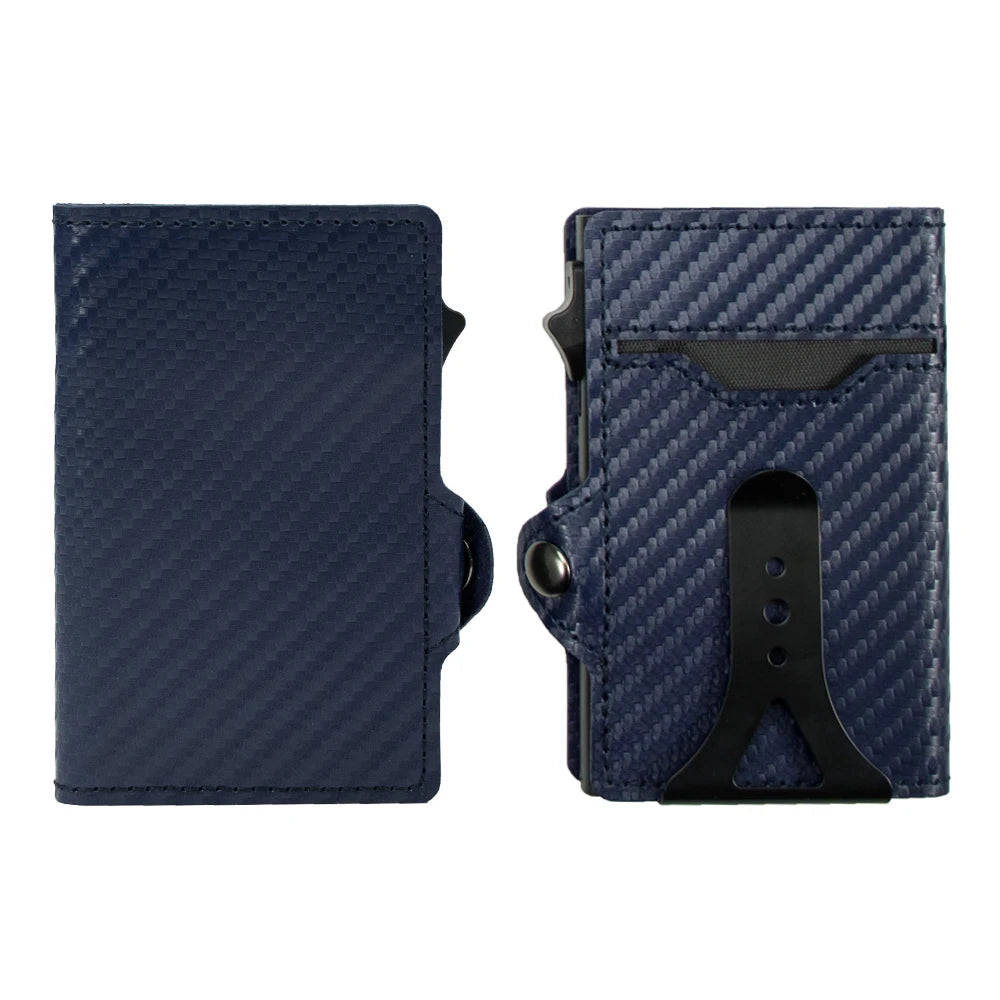 Porte-cartes cuir RFID avec clip billet