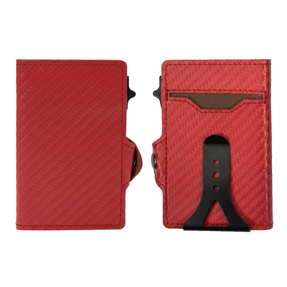 Porte-cartes cuir RFID avec clip billet