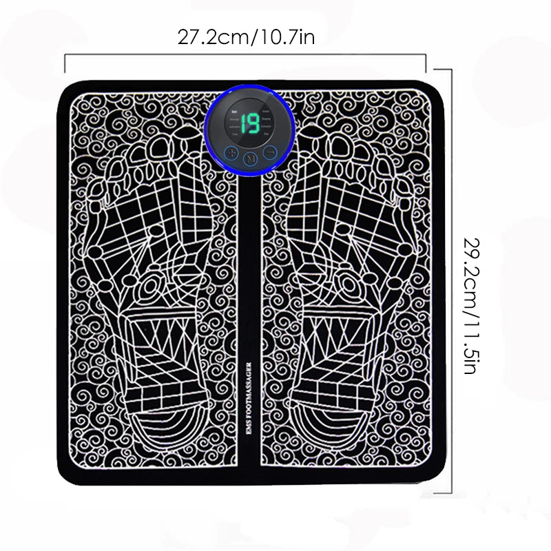 Tapis de massage pieds USB – 8 modes, 19 niveaux