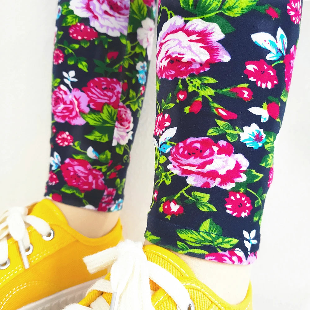 Pantalon skinny enfant – Style floral pour bouger avec légèreté