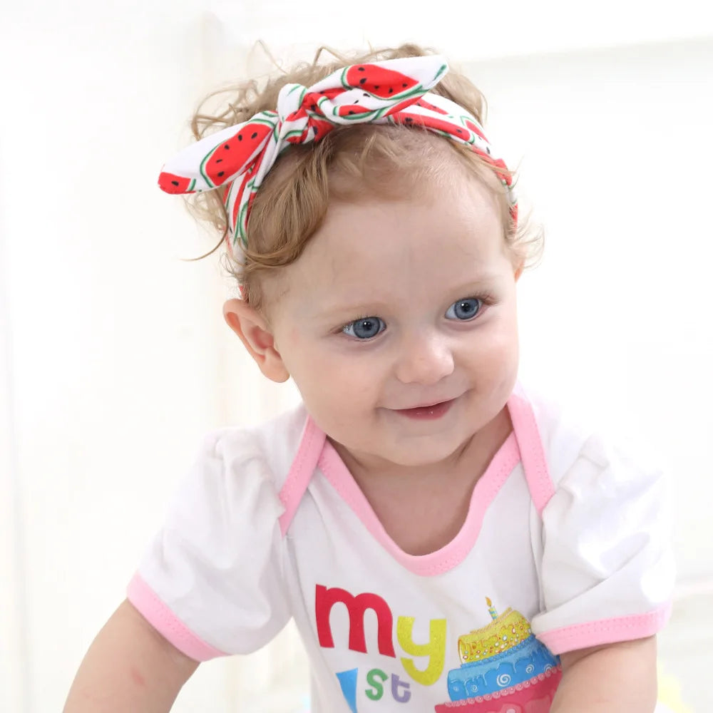 Bandeau bébé fille – Motifs fruits - doux et mignon