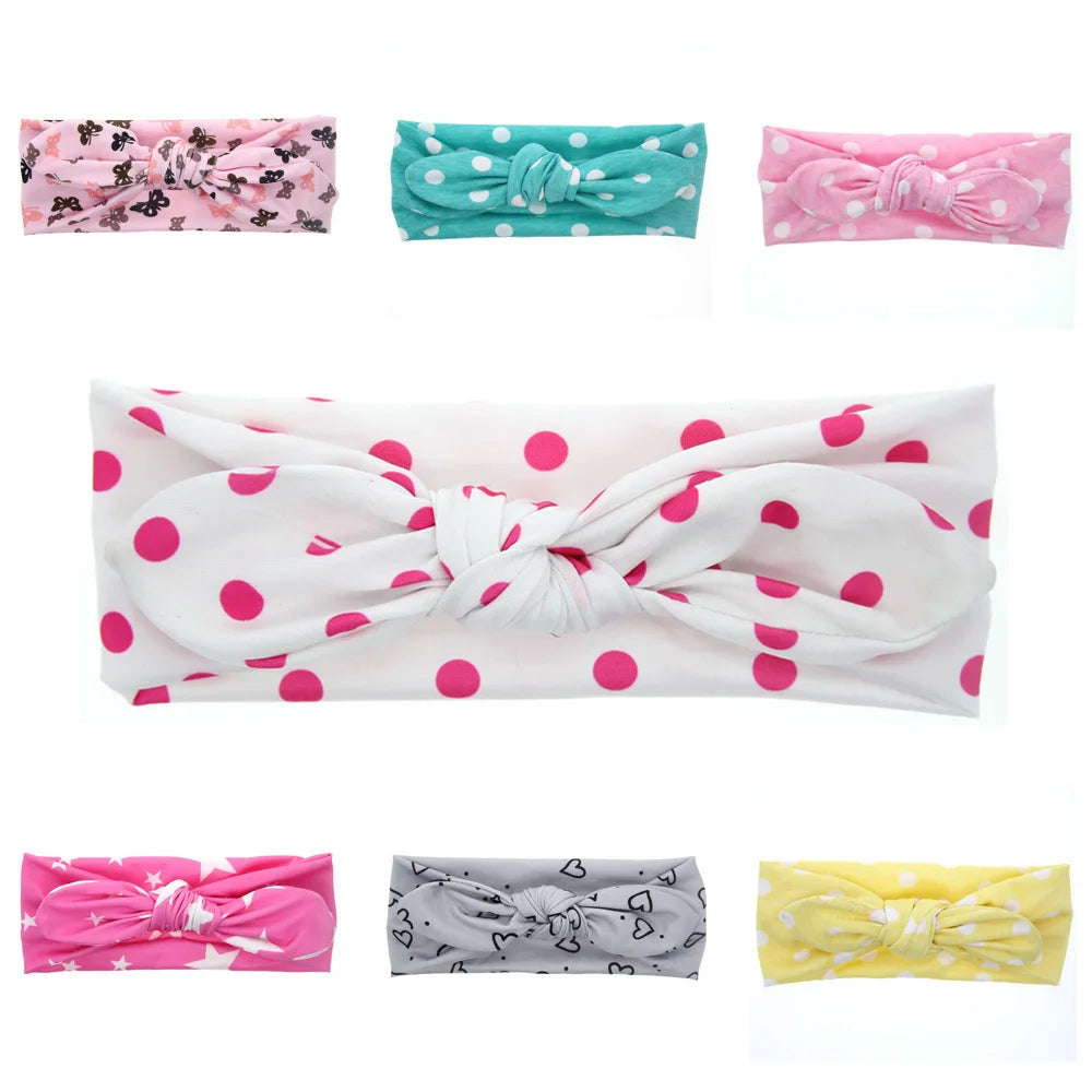 baby girl headband Infant hair accessory rabbit ear bow newborn Headwear Gift Toddlers bandage Ribbon Children Kid Printed Dot