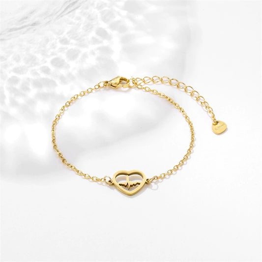 Bijou poignet femme – Motif cœur battement, discret et raffiné