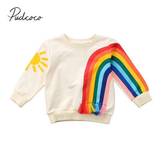 Sweat coloré bébé fille – Arc-en-ciel, chaleur et bonne humeur.