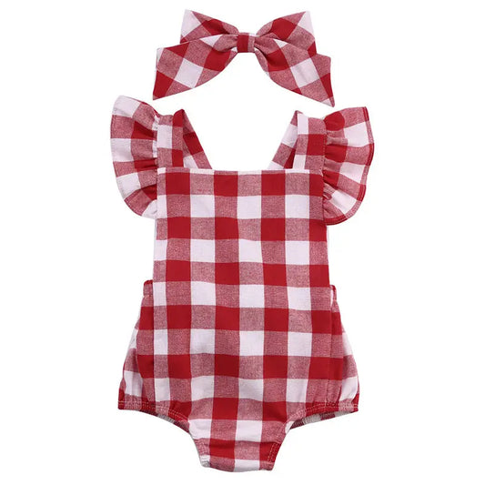 Combinaison bébé fille 2 pièces – Coton doux avec nœud élégant