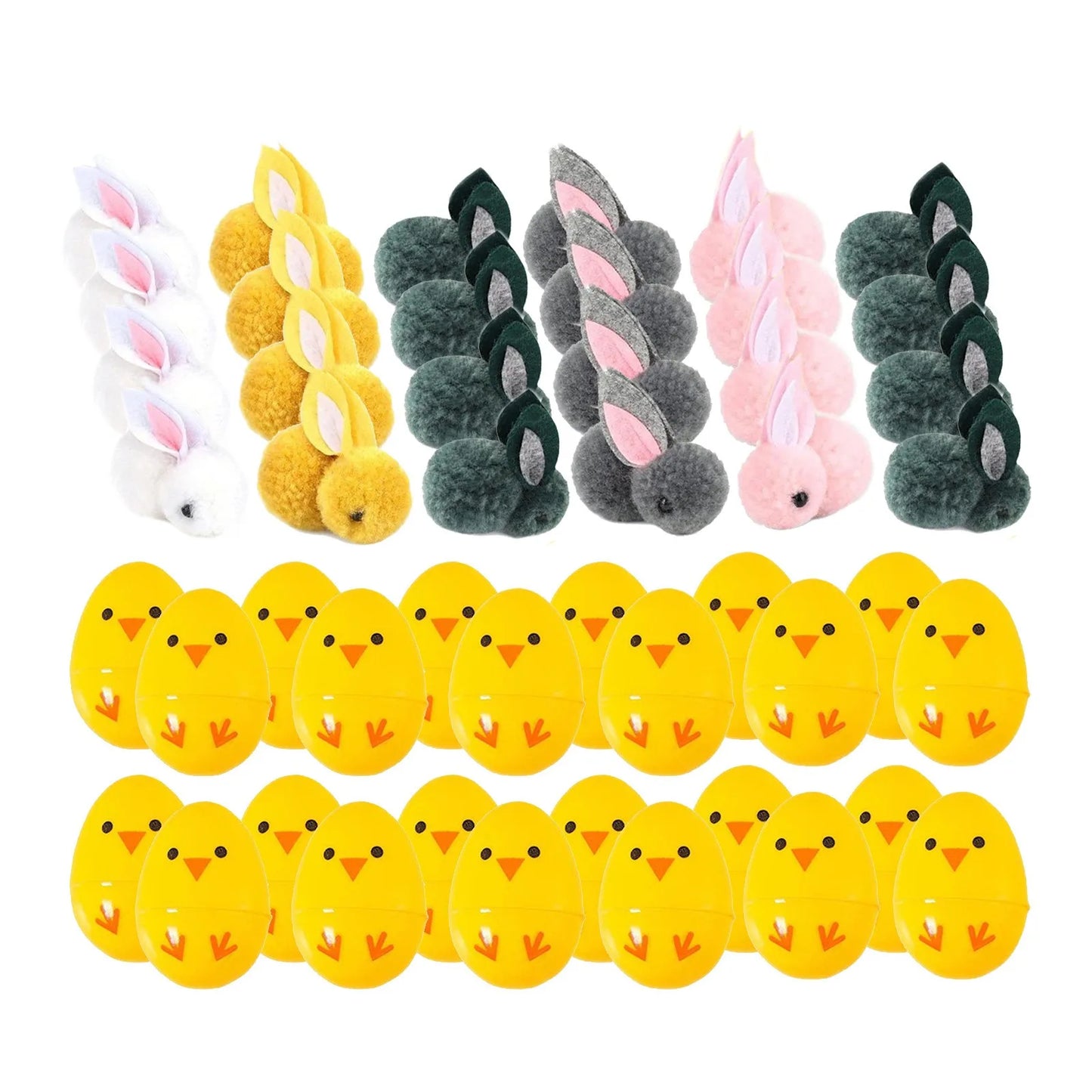 24 œufs de Pâques surprises – Avec peluches lapins, parfaits pour les enfants