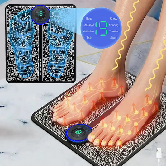 Tapis de massage pieds USB – 8 modes, 19 niveaux