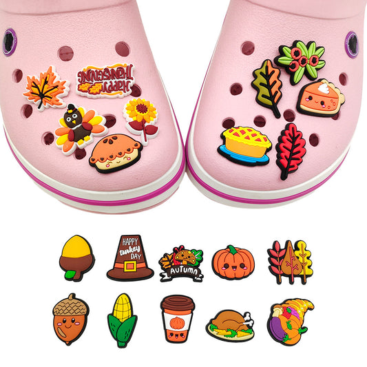 Clips déco chaussures – Motifs cartoon spécial Thanksgiving.